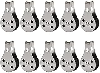 AHUNTTER 10PCS 25mm Stainless Steel Single Lifting Pulley Roller, Removable Pin Pulley Block, Heavy Duty Sailing Block Pulley Systems for Wire Washing Rope Gym Marine - Black, Nylon Wheel