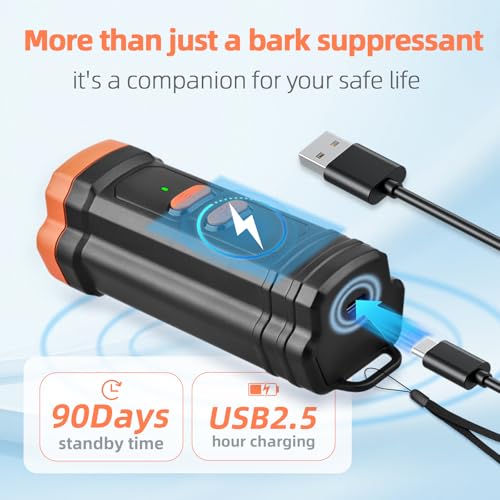 Image of Ultrasonic Anti Barking Device for Dogs - LED Light, Compact & Portable Bark Deterrent Device for Indoor /Outdoor Use, Effective for Your Dog and Neighbor's Dog Bark Control (Brown)