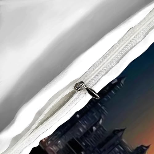 Parure de lit microfibre space theme 135x200cm sans repassage housse couette ville lune