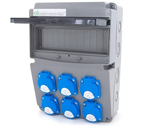 ELS Elektrotechnika Répartiteur électrique mural 6 x 230V - Pour intérieur et extérieur, ateliers et usines - Armoire de commande à monter avec appareils modulaires - Boîtier vide