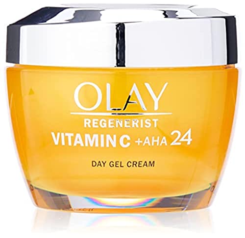 Olay Crema facial de gel de día con vitamina C + AHA24 para un tono claro y uniforme, 50 ml