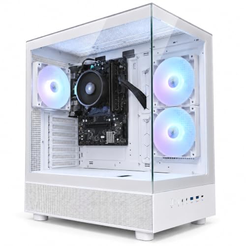 TITAN GAMING �Q�[�~���OPC Ryzen 5 5600GT ������32GB NVMe SSD 1TB �f�X�N�g�b�v�p�\�R�� GPU�񓋍� �����O���{���ݑΉ� AQUA UNO �z���C�g×�z���C�g