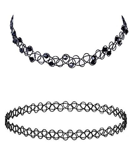 Streamline Black Tattoo and Beaded Choker Combo of Two Necklace for Women (B01N7UNQ5S) Amazon Price History, Amazon Price Tracker