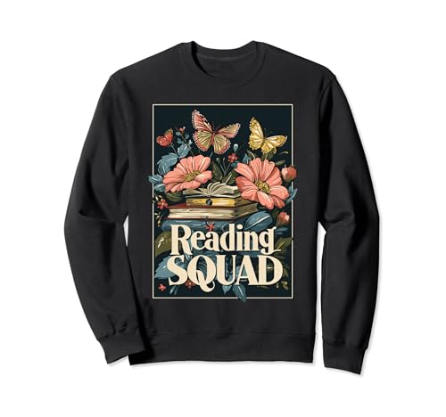 Vintage Bookworm Floral Books Bookish Reading Squad Sweatshirt