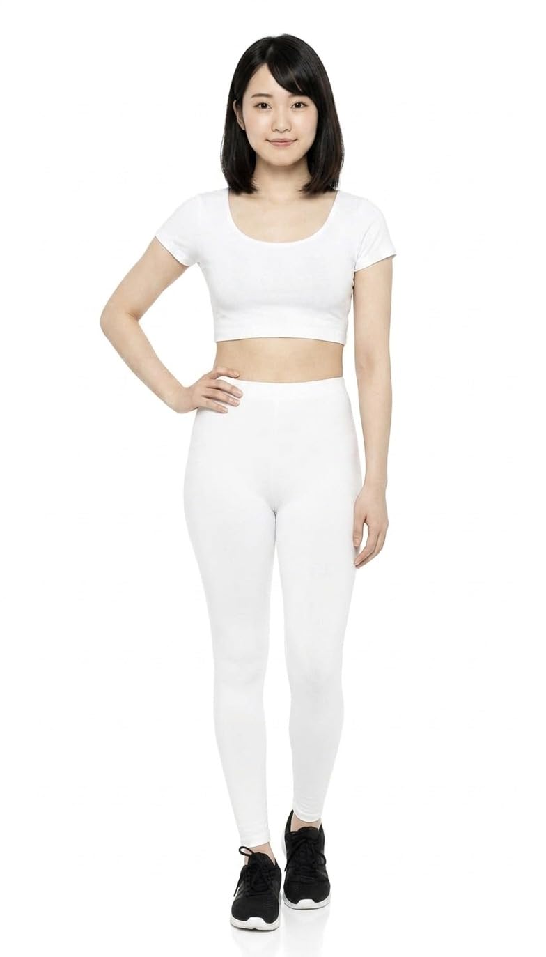 Thrifty Thread Women's Ankle Leggings Soft Stretch Comfortable Fit-L White-picture-10