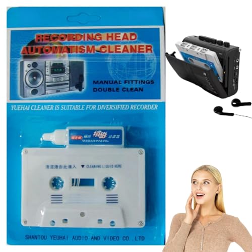 Clean Cassette Tape Head,Cassette Head Cleaner,Care Maintenance Kit,Head Cleaner and Demagnetizer for Cassette Player,Capstan Cleaner,Care Maintenance Kit,Vhs Head Cleaner,Audio Cassette Tapes