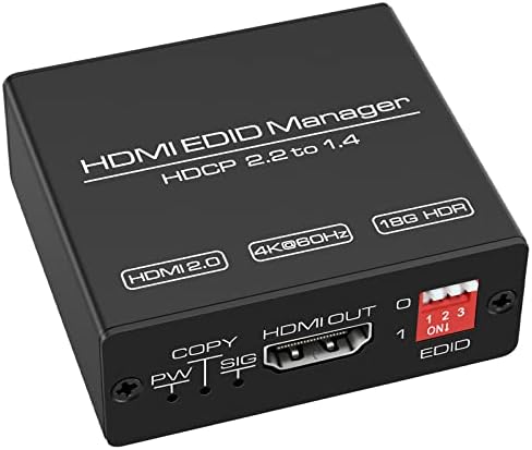 HDMI EDID Manager 4k Prophecy Emulator 8 EDID-Modus EDID-Kopierer programmierbare Verstärkungen Equalisiert 4k @ 60Hz HDMI 2.0b-Signal HDCP2.2 18 Gbit/s HDR YUV 4: 4: 4 cec