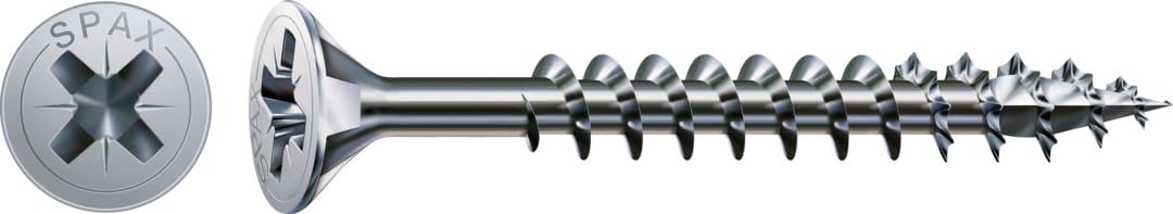 Spax – Universal Screw Countersunk Head Phillips Z 4Cut Full Thread Galvanised Blank A2J – 1081010350123, 1081010450805