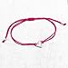 Fuchsia Pink Womens Friendship Bracelet, Small Sterling Silver 925 Open Heart Shaped Charm, Pull Adjustable Thread Kindred Cord, Handmade by Claudia Lira. Perfect Small Gift