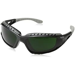 Gafas Protectoras Bolle BOLLE Tracker - Montura Nylon Negro - Patillas Rectas con Cinta elástica - PC Soldadura Tintado 5 Anti-rayaduras - Funda Microfibra Gratuita