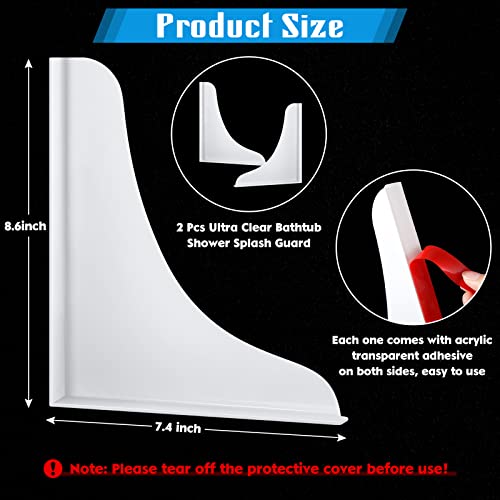 8 Pieces Bathtub Shower Splash Guards Curtain Clips Set For Shower Liners And Curtains To Keep Water Windproof Acrylic Adhesive Splash Holder (White) #TOP1