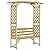 Outsunny Patio Garden Bench Arbor Arch with Pergola and 2 Trellises, 3 Seat Natural Wooden Outdoor Bench for Grape Vines & Climbing Plants, Backyard Decor, Natural