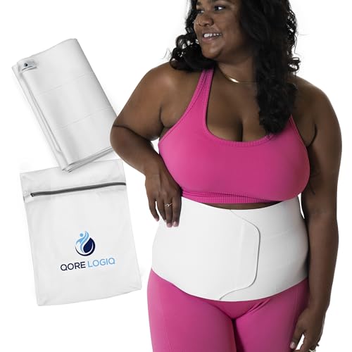 QORE LOGIQ Plus Size Abdominal Binder Post Surgery for larger Men + Women - Postpartum Belly Band - Compression Garment - Hernia Belt For Men + Woman - C Section Belly Binder - Adjustable (9 INCH 3XL)