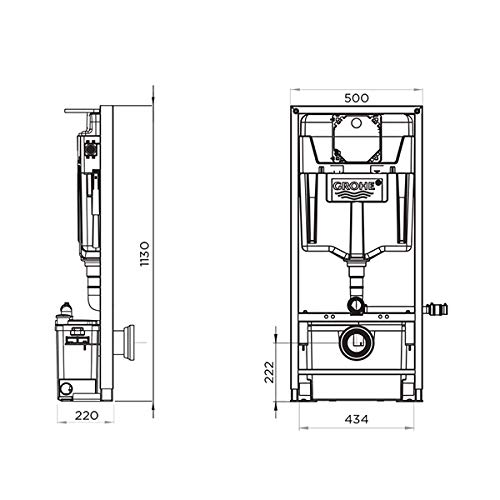 SFA - Trituradora + soporte WC Grohe + revestimiento de cristal Saniwell Pro UP