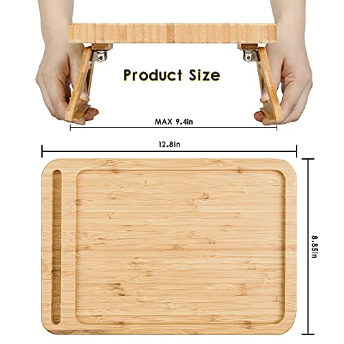 Gehe Couch Arm Table Tray, Bamboo Sofa Arm Tray Table For Couch Arm, Durable & Foldable Sofa Armrest Tray, Armrest Table For Food, Drinks, Snacks, Remote, Control, Phone #TOP4