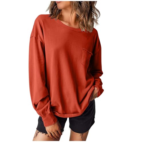 Pull décontracté tendance pour l'automne, sweat oversize chaud avec poche pratique