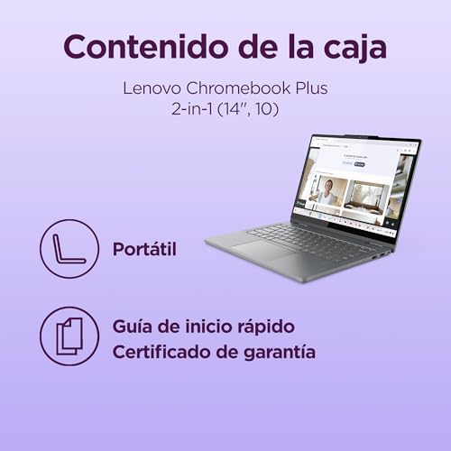 Miniatura 13 de Lenovo Chromebook Plus 2-In-1 Gen10 - Portátil Táctil 14 Wuxga Intel Core 3 N355, 8gb Ram, 256gb Ufs, Chromeos Qwerty Gris 1 Año De Google Ai Pro Con Gemini Pro Y 5tb De Almacenamiento