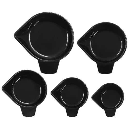 OSVJE 5pcs Plastic Weighing Powder Pans, 5 Size Black Weighing Dishes Digital Display Mini Counter Scale, Measures Powders Liquids Solids Pans for Laboratory Equipment/Jewelry Reloading - Thumbnail 5