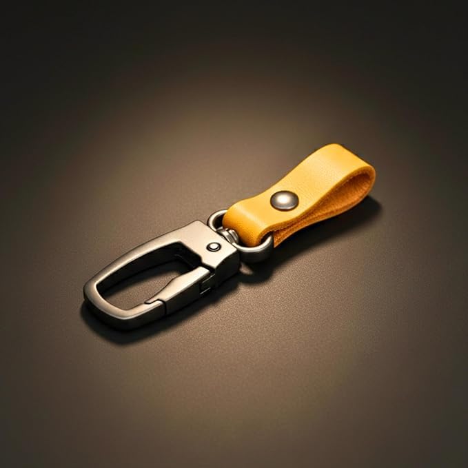 Image of THE MEN THING - Stylish Multicolor Stainless Steel Keychain for Men & Boys (FORGECLIP MUSTARD YELLOW)
