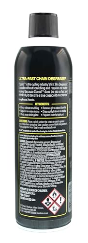 Finish Line Speed Bike Degreaser &ndash; Powerful Dry Formula for Bicycle Chains, Gears, and Disc Brakes, Turbo Spray Cleans Fast, Evaporates with No Residue, 18 oz