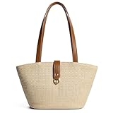 CHUNLI Straw Tote Bag for Women, Woven Raffia Straw Purse, Boho Beach Bag with PU...