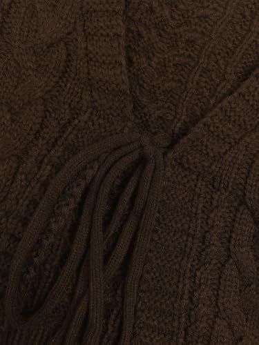 Image of SKAYS Womens Tie Front Bow Cardigan Sweaters Cropped Cable Knit Cardigans Trendy Fall Long Sleeve Outerwear