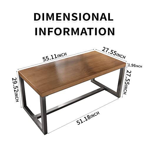 Sihtengxxhongs Solid Wood Computer Desk Modern Home Office Thick Desk 55 Inch Long Writing Table Pc Workstation #TOP2