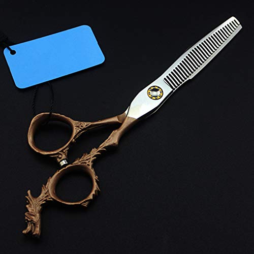 Professional Hair Cutting Shears, 6 inch professional japan 440c gold dragon hair scissors set cutting barber haircut thinning shears hairdressing scissors (Color : Thinning)