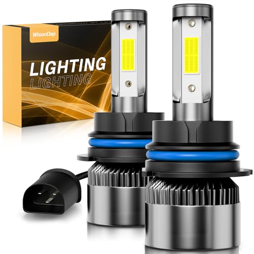 WISONDAP 9004/HB1 High/Low Beam 6500K Cool White, 60000LM 900% Brighter, Backup Plug & Play IP68 Waterproof Replacement with 2pcs 194 168 T10 2825 LED Bulb for Interior Light License Plate Lights