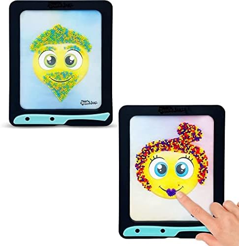 DoodleJamz JellyPics - Sensory Drawing Pads Filled with Non-Toxic Squishy Beads and Gel (Red, Purple, Yellow Beads + Green, Orange, Blue Beads))