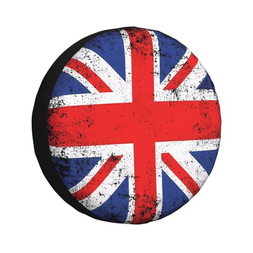 Bulcli Vintage British England UK English Flag Tire Cover Spare Tire Covers Wheel Protectors Weatherproof Universal Fit for Cars SUV 17 Inch