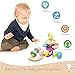 Wooden Baby Rattle, Organic Colorful Baby Rattles Set, Toddler Hand Wooden Rattles Toy Set for Infant Grasping, Sensory Development, Gift for Baby Boys Girls