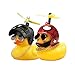 Gummiente Spielzeug 2 Stück, Ente Auto Armaturenbrett Dekorationen, Gummi Ente Auto Ornamente, Coole Ente mit Propeller/Helm/Sonnenbrille/Goldkette (Stil 2)