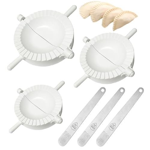 Knödelmacher, Wonton-Form, Dumpling Maker, 3PCS 10 cm 8 cm 7 cm mit 3 Fleischspatel Ravioli Former Teigtaschenformer Knödel Maker Dumpling Cutter Maultaschenformer Knödelform