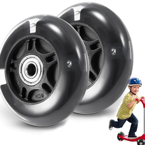 OUZHOU Scooter Replacement Wheels 80mm pair, 2pcs LED Flash Wheel Maxi Micro Rear Wheels, Replacement Wheels, Childrens Scooter Accessories, 20WGX-4397826-7826