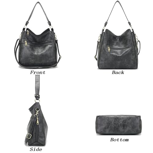 Image of Qiyuer Purses for Women 4PCS Handbags and Wallet Set Large Hobo Bag | Vegan Leather,Daily Commuting,Crossbody /Shoulder Bags,Multi card slot wallet