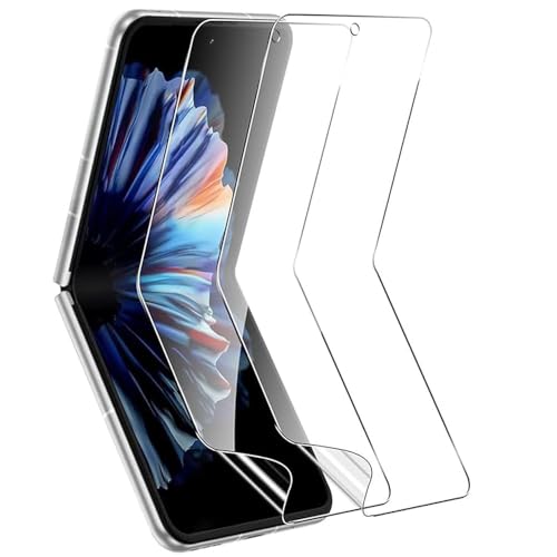 �y2���Z�b�g�zFor ZTE Nubia Flip 2 A404ZT / Flip 3 (���C����ʗp) 6.9�C���` �t�B���� �ی�t�B���� �yMoahsiuny�z�_�炩�� ����TPU�� �ȖʑΉ� ���R�C�� �����ߗ� �C�A�Ȃ� �w��h�~ �Ռ��z��