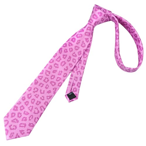 Image of Alizeal Men's Leopard Print Tie Set 3.15'' Necktie with Pocket Square Gift Box for Wedding and Fashion Occasions