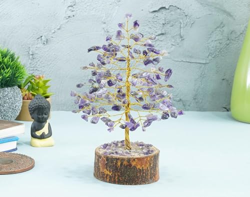 Image of ZAICUS Amethyst Crystal Tree of Life Feng Shui Money Tree 7-8 Inch