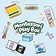 WOODENFUN Montessori Spielzeug Set Kinder Erleuchtung Holz Spielzeug 6pcs Set mit Stapel Spielzeug, Regen Trommel, Drehende Trommel 1 Jahre Kinder Geschenktasche (Set1)