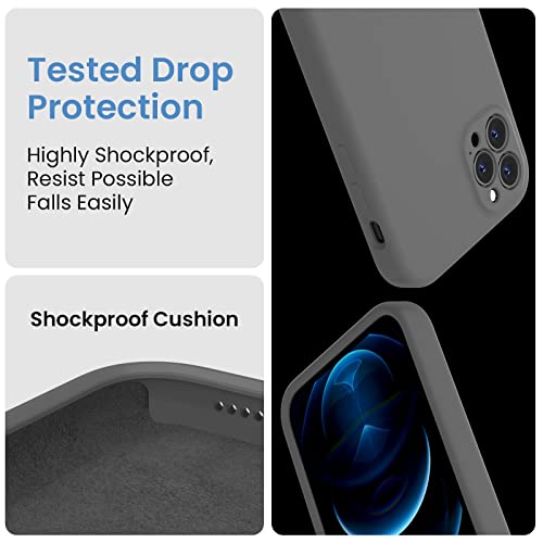 Firenova For Iphone 13 Pro Max Case, Silicone Upgraded [Camera Protection] Phone Case With [2 Screen Protectors], Soft Anti-Scratch Microfiber Lining Inside, 6.7 Inch, Space Gray #TOP3