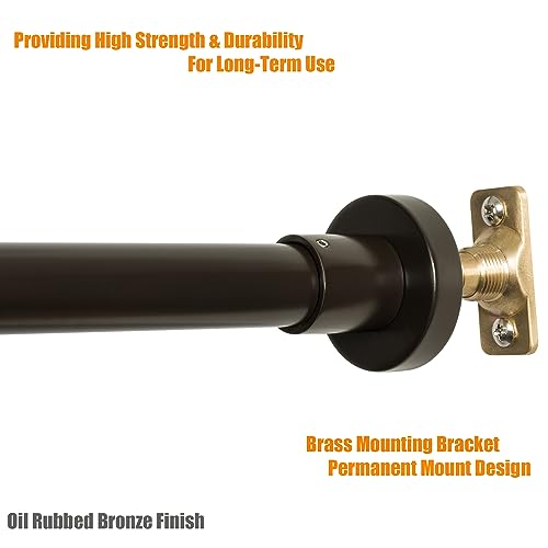 Image of Artiwell Heavy Duty Shower Rod, Adjustable Shower Curtain Rod, Expandable 47-84 Inch, Permanent Mount Shower Rod, Never Rust Stainless Steel For Window Curtain and Closet, Oil Rubbed Bronze