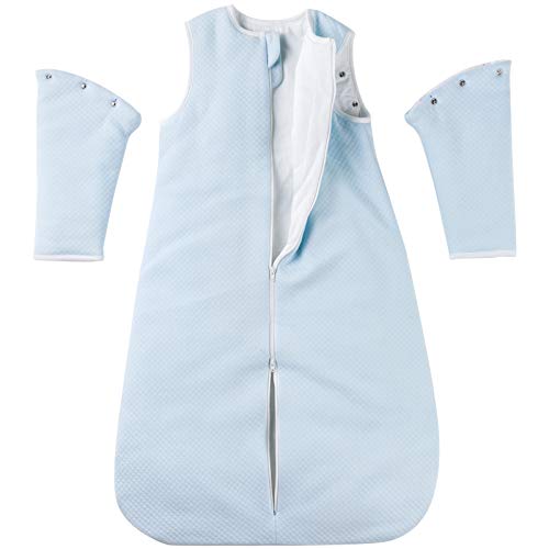 Chuchu Puff Baby Sleeping Bag, Autumn And Winter, Detachable Long Sleeves 2.5 Tog Inverted Zipper Warm Wearable Blanket Super Soft Breathable Cotton Baby Sleep Bag Fit Infants And Toddler, 3-6 Months #TOP12