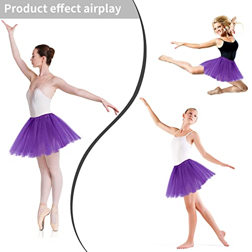 1 Pack Adult Tulle Tutu Skirt 1950S Vintage Tulle Bubble Tutu Skirt Prom Party Skirt Elastic 3 Layer For Women (Dark Purple) #TOP4