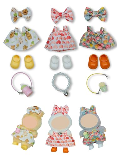 Vêtements de poupée 17 cm adorables avec garde-robe élégante et mini souliers de rechange