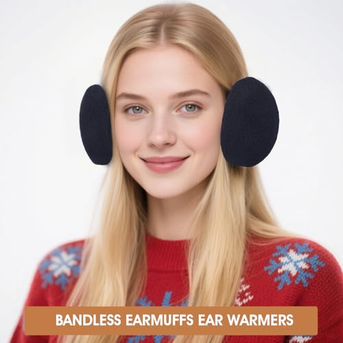 2 Paar Earbags Ohrenwärmer Mütze aus Fleece Earbags Ohrenwärmer Dame/Herre,Winter Ohrenwärme Bandlose Ohrenschützer Herbst/Winter Flaumig Ohrwärme Gefüttert Warme Ohrenschützer Schutz vor Wind/Kälte