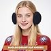 Apausvcm 2 Pairs Bandless Earmuffs, Thick Winter Ear Covers Cold Weather Ear Warmers for Winter Outdoors Unisex, M (Black, Navy blue)