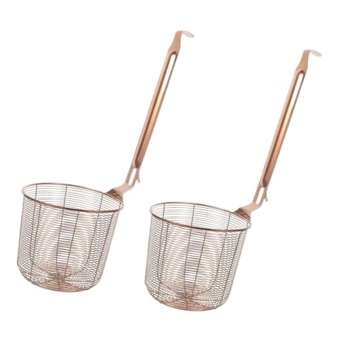 IWENZHKPA Cesta Freidora Colador de Malla Fina de Acero Inoxidable con Mango Largo Cesta