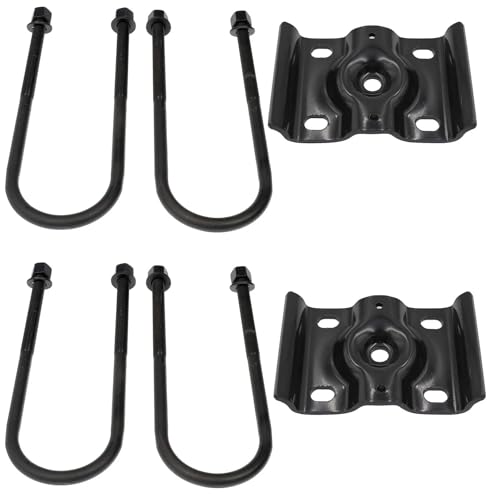 D-ETEGNIK Rear Axle Leaf Spring U-Bolt & Plate Bracket Kit Compatible with 1999-2010 Ford F-250 F-350 Super Duty