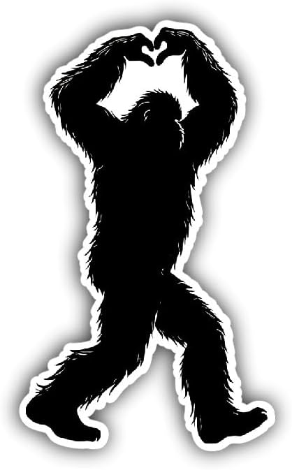 CartNest- Pack of 2- Bigfoot Heart Hands Sticker – Funny Sasquatch Vinyl Decal for Car, Bottle, Laptop – Great Outdoor Fan Gift 5 " - Image 2